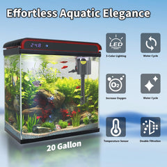 COOSPIDER acuario con vidrio de 5 mm, claridad para ver camarones y peces.