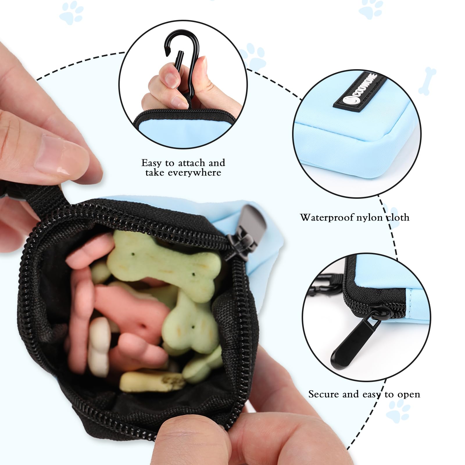 COOWONE bolsa de entrenamiento para perros, nylon impermeable, protección contra lluvia.