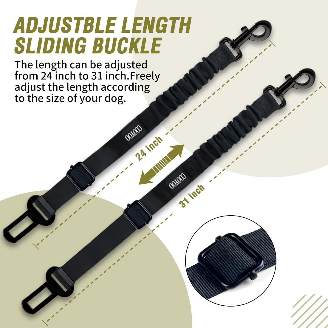 COOYOO Correa perro nylón resistente: diseño ergonómico para viajes cómodos.