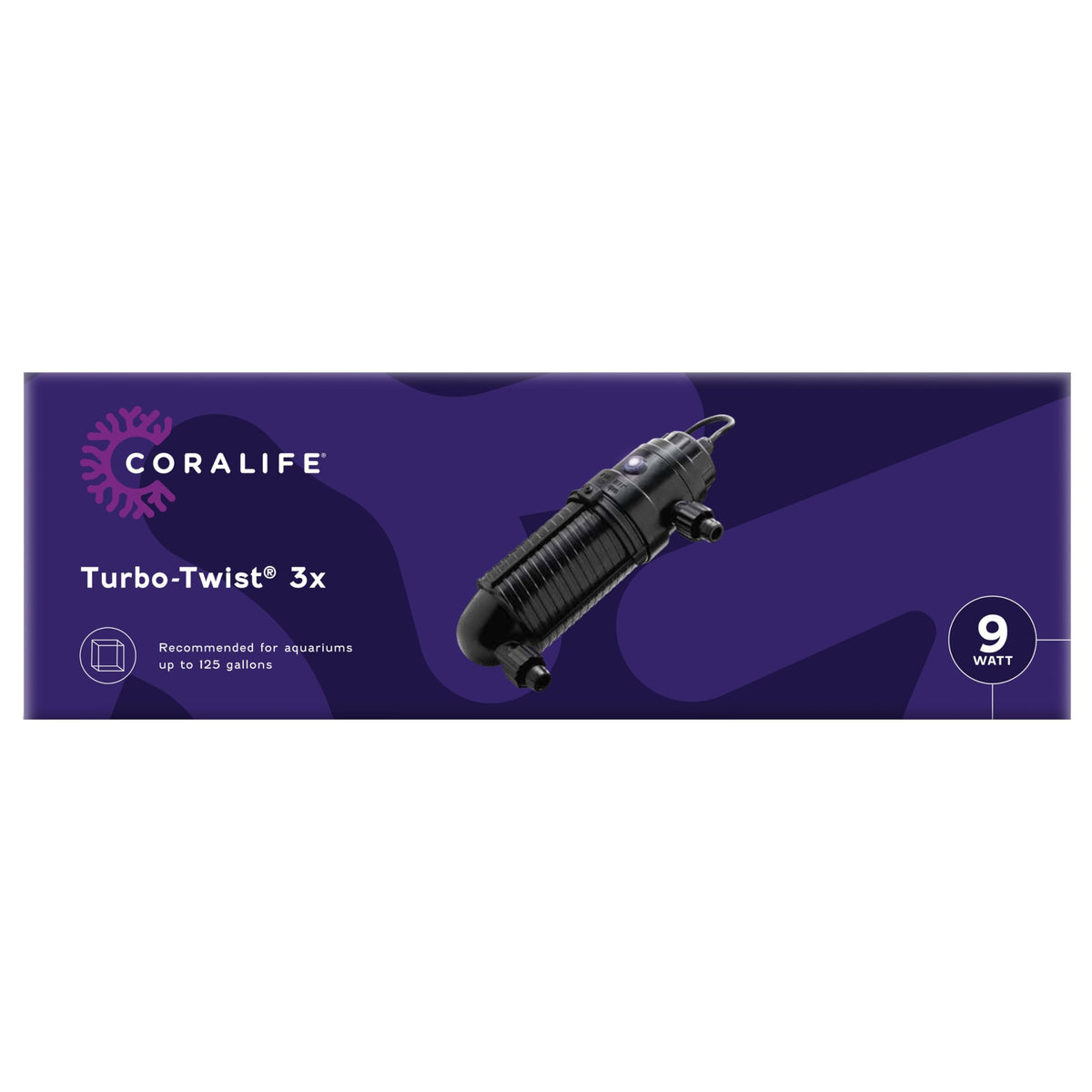 Coralife Turbo-Twist esterilizador UV para acuario marino, mejora la claridad del agua.