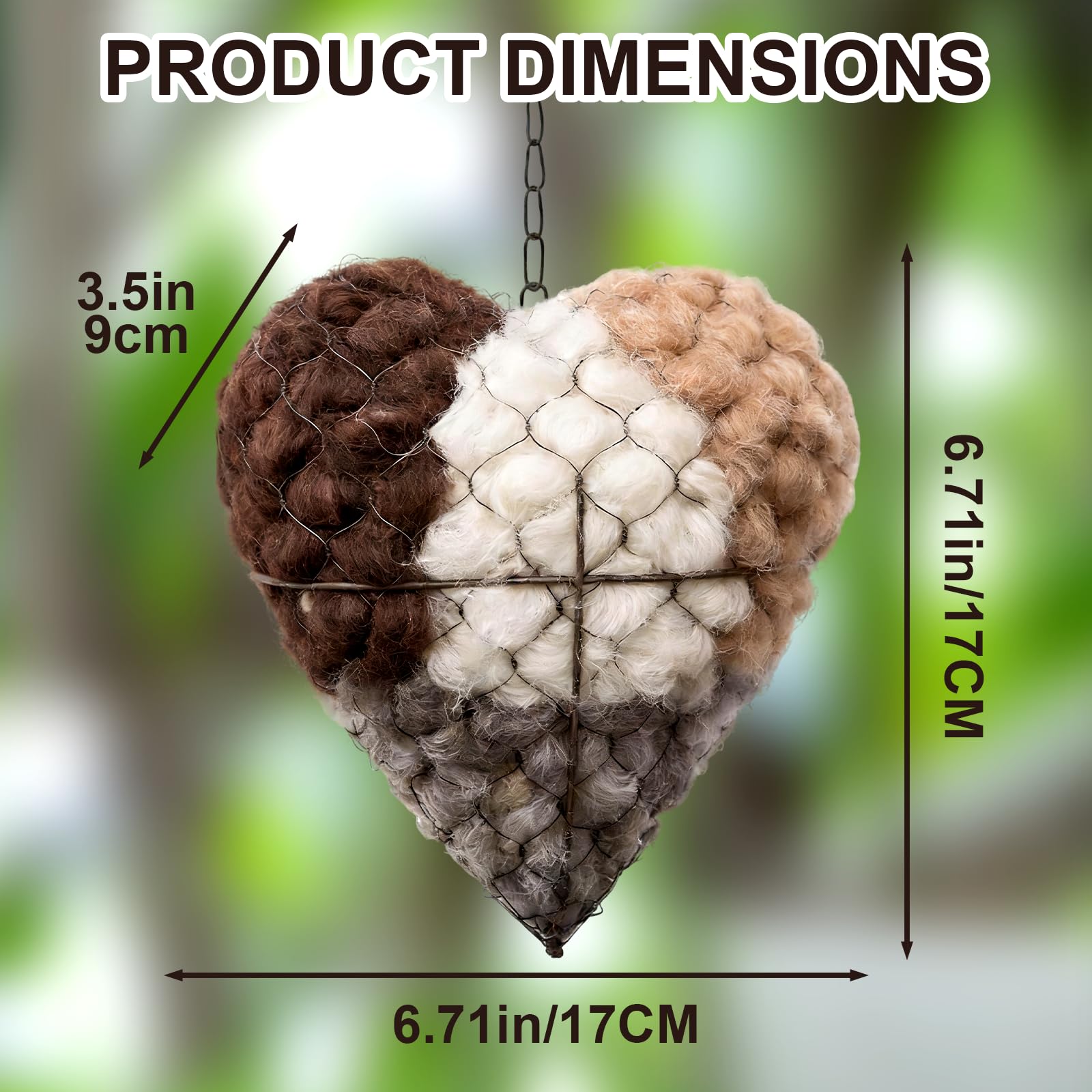 Corazón-nido-materiales-naturales: dos bolsas de fibras para nidos.