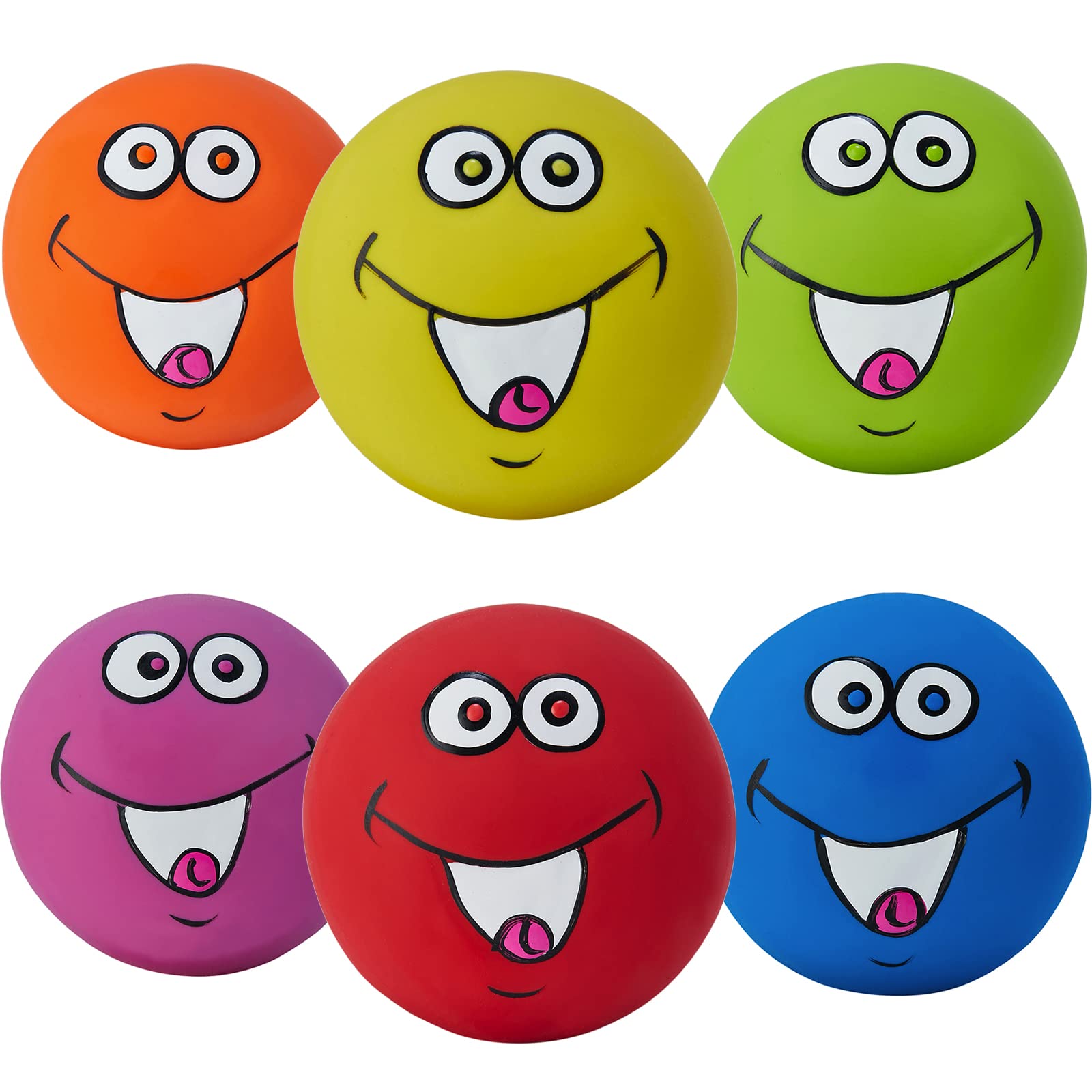 Coricorsu bolas coloridas para perros, conjunto de seis, ideal para juego diario.