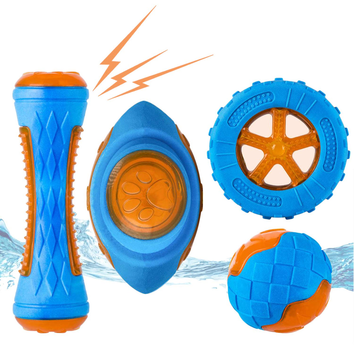 CoubonTail: juguete sonoro mancuerna para perro, ideal para juegos de entrenamiento.