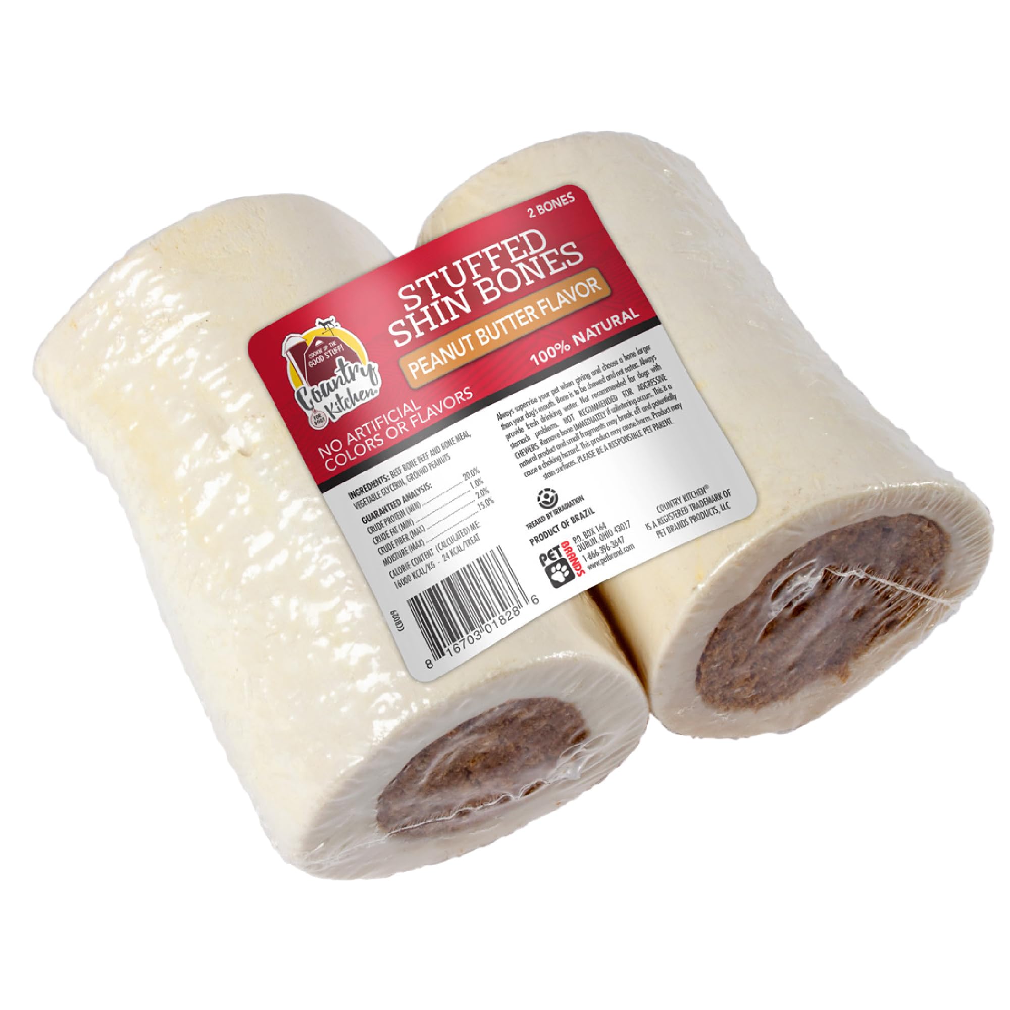 Country Kitchen Hueso relleno mantequilla de cacahuete, premio natural para perros y sabor delicioso