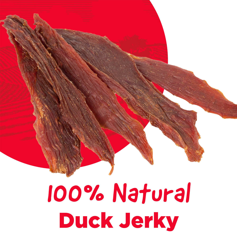 Country Kitchen Jerky de Pato Tenders en bolsa, snack práctico para llevar.