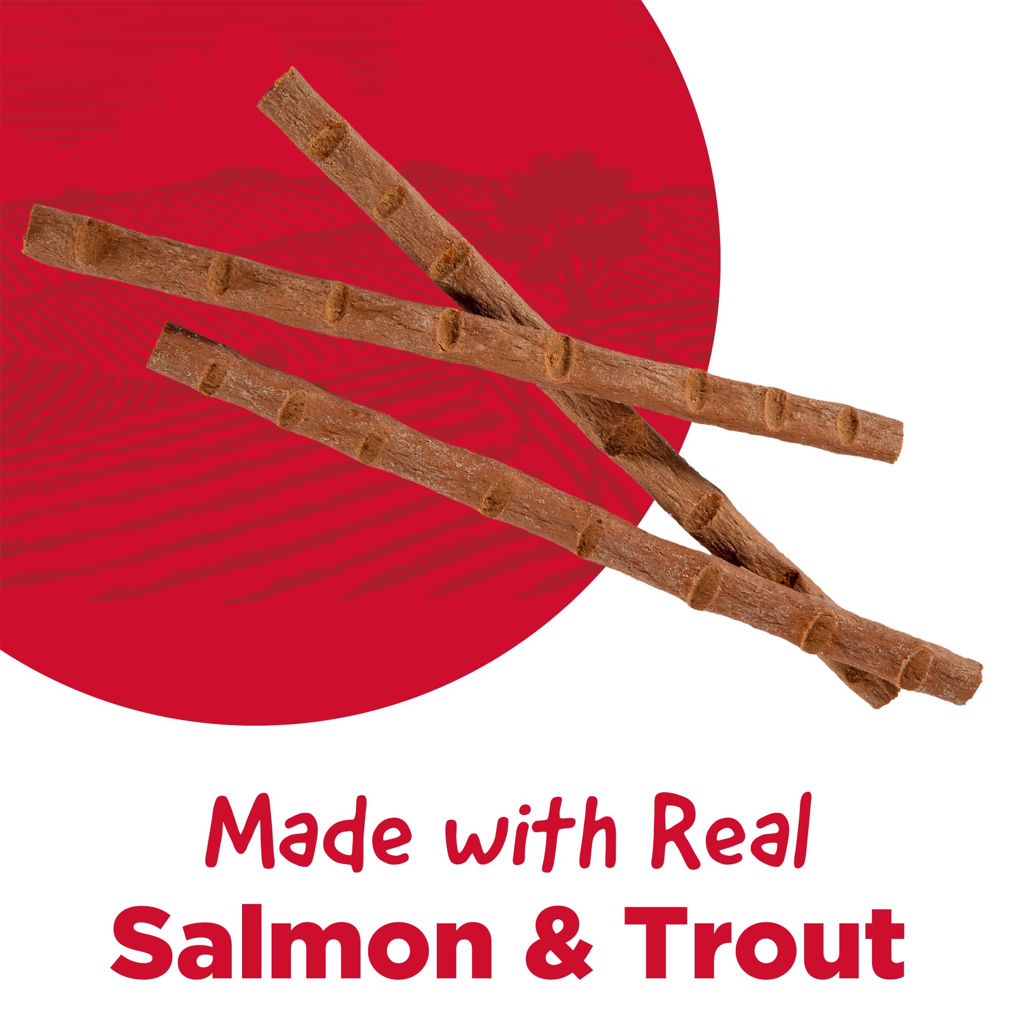 Country Kitchen Salmon & Trout Tender Meaty Sticks alto en proteína para gatos activos