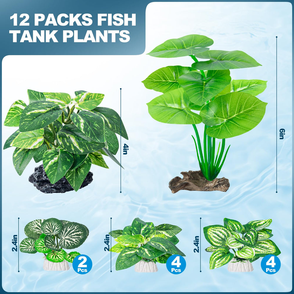 CousDUoBe planta de seda mediana para acuario Betta, añade volumen y color natural.