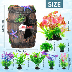 CousDUoBe plantas de acuario, ocho piezas, crean paisaje natural sin mantenimiento.