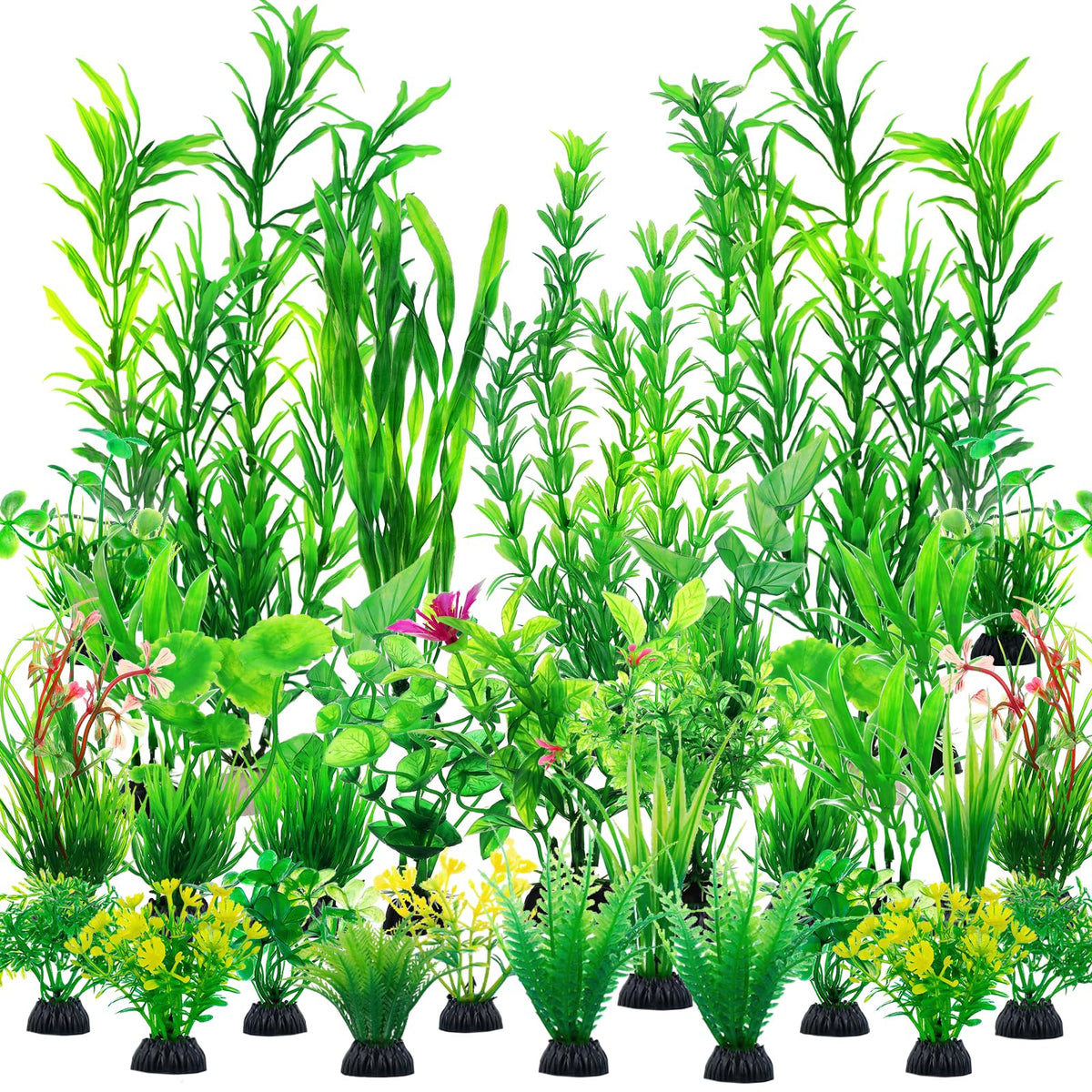 CousDUoBe plantas de acuario verdes en diversas alturas para mayor profundidad visual