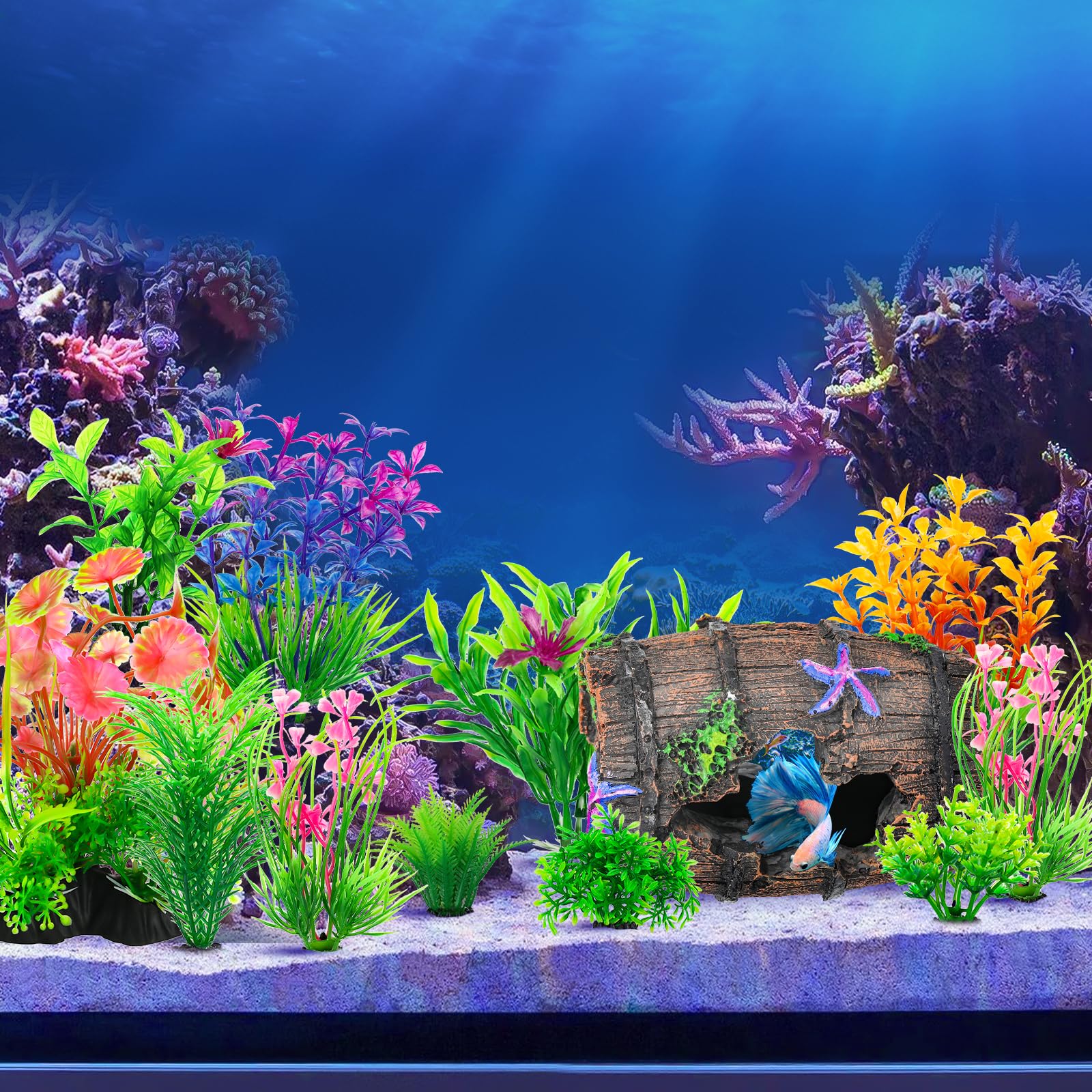 CousDUoBe Decoración de resina segura, no contamina agua del acuario.