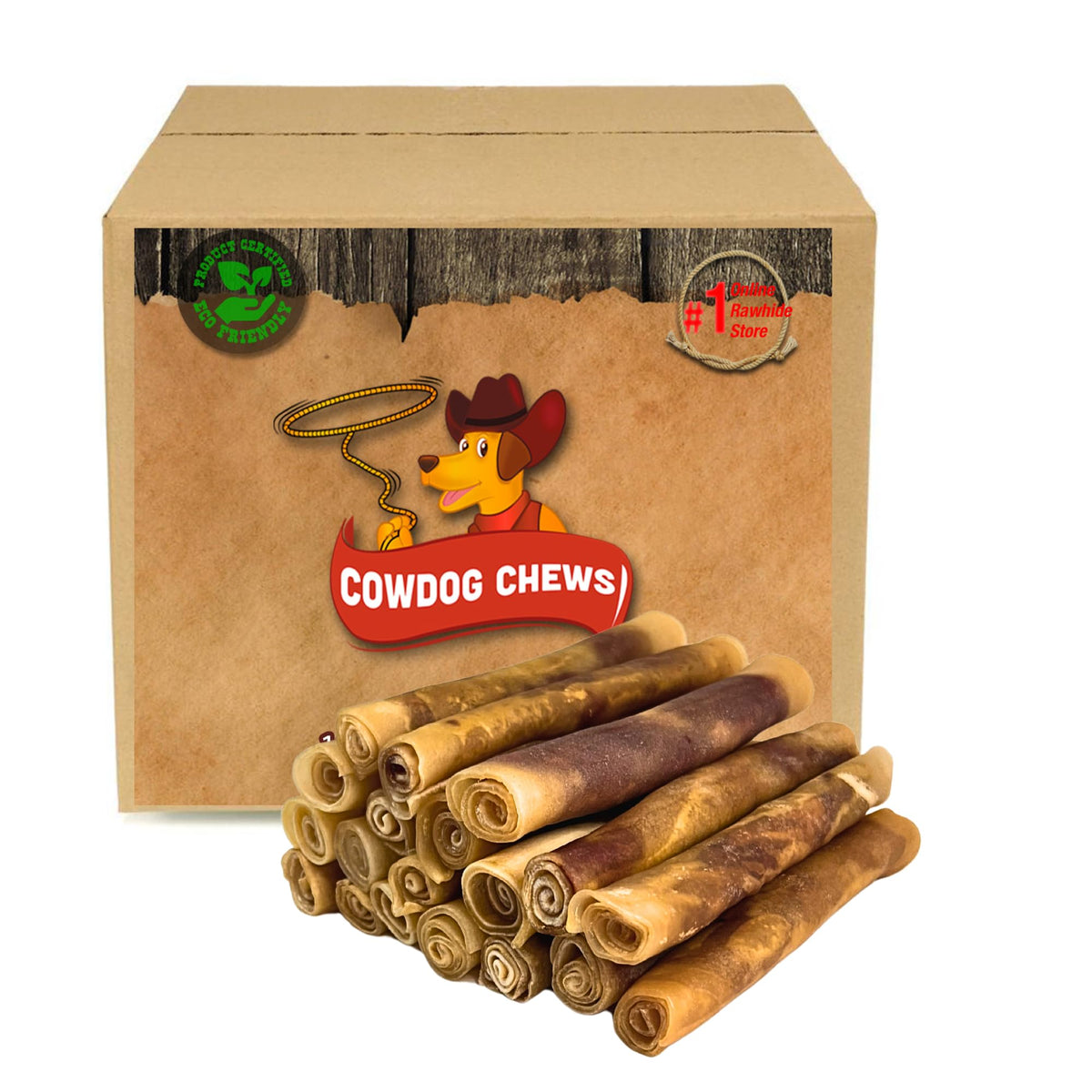 Cowdog Chews rollos de carne 7-8: empaque práctico para premiar a tu perro.