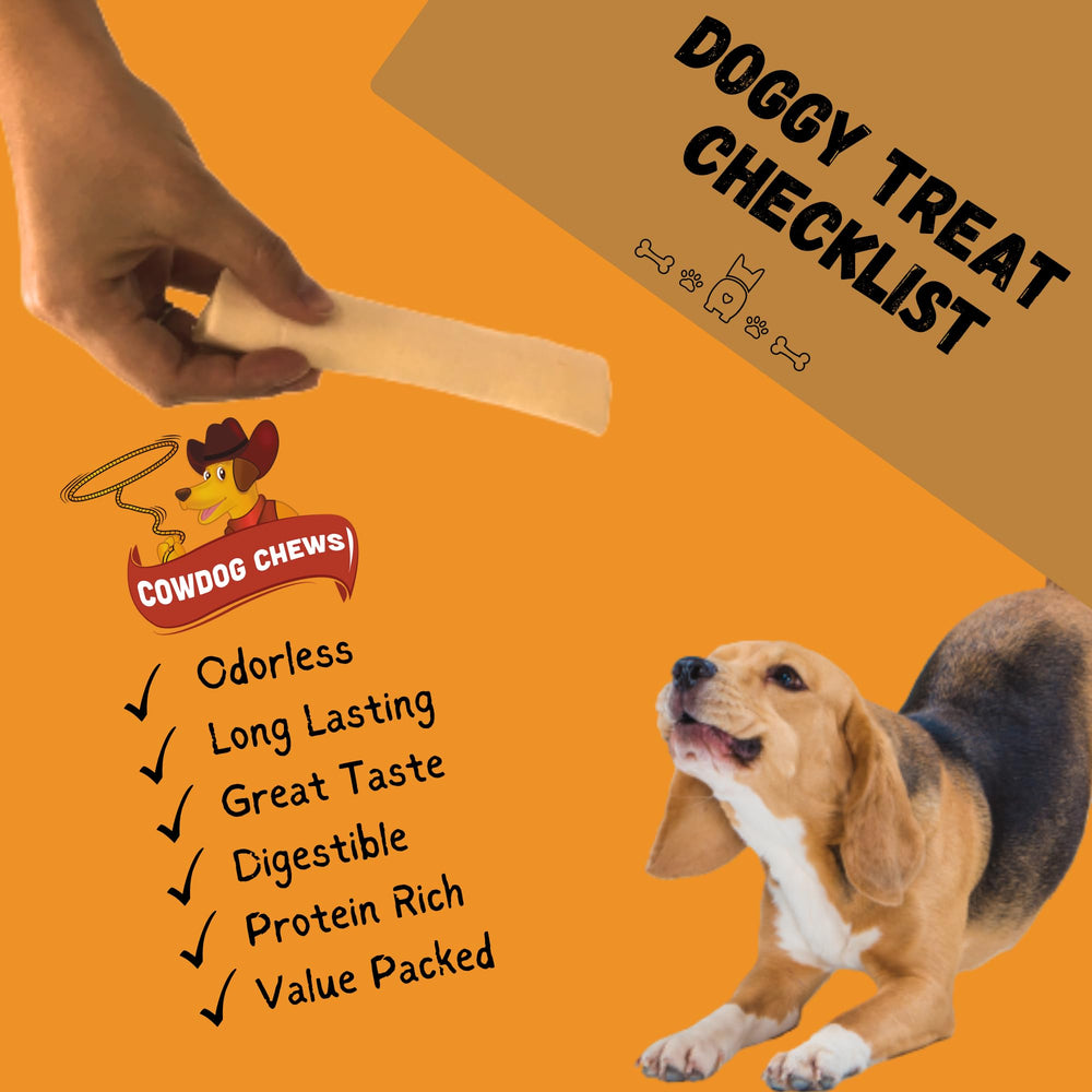 Cowdog Chews rollos de carne 7-8: masticación prolongada para perros activos.