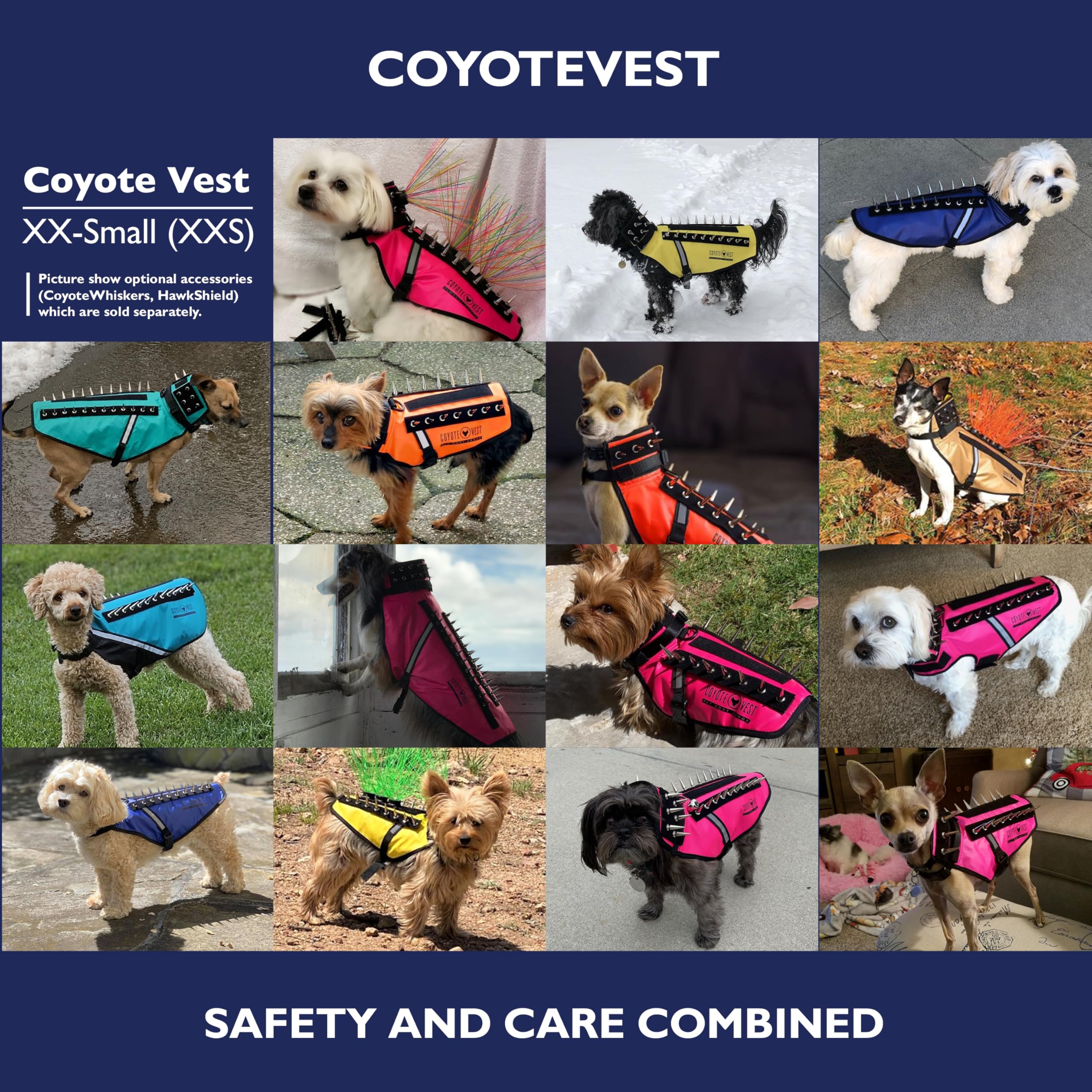 CoyoteVest guía de talla rápida facilita elegir la talla adecuada.