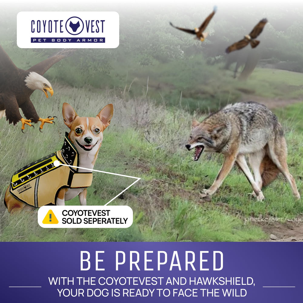CoyoteVest HawkShield ofrece protección adicional frente a ataques de aves.