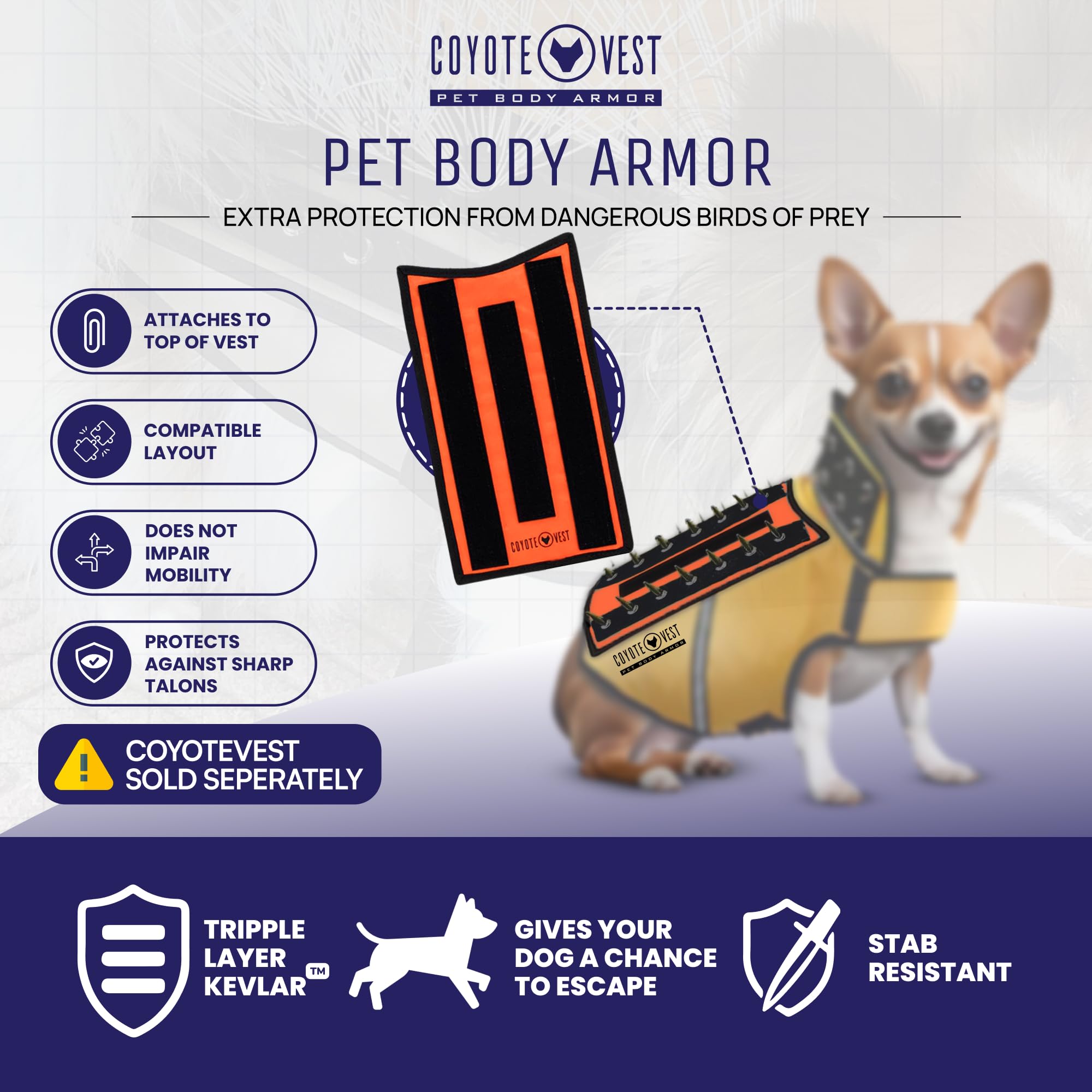 Fijación Velcro rápida para HawkShield en CoyoteVest.