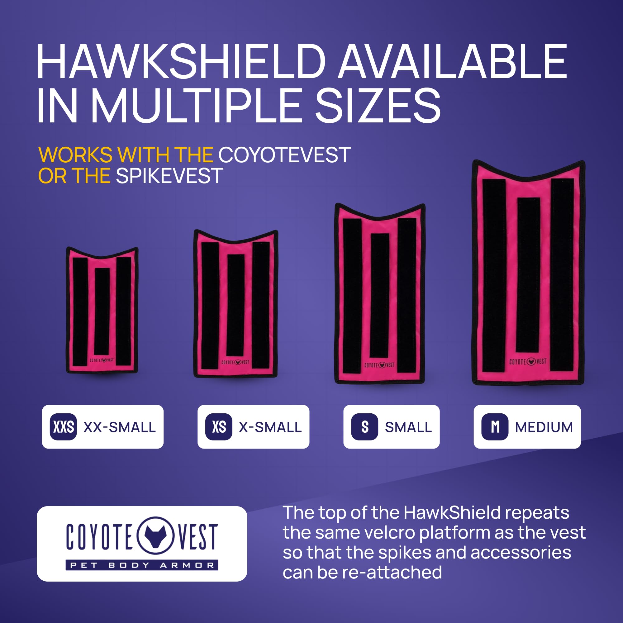 Colocación fácil de HawkShield en el chaleco para entrenamientos y paseos