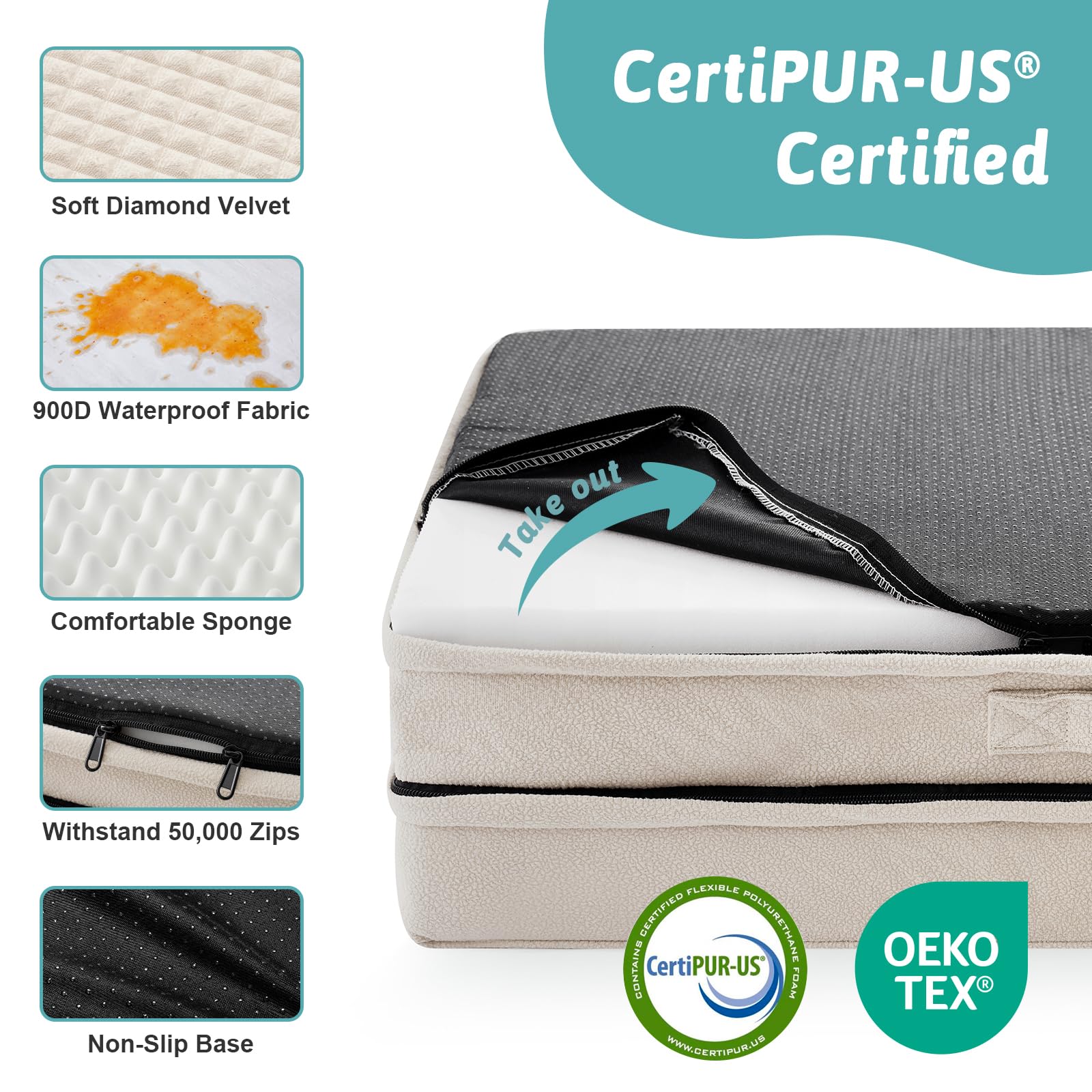 Asa de transporte COZY KISS para mover la cama con facilidad.