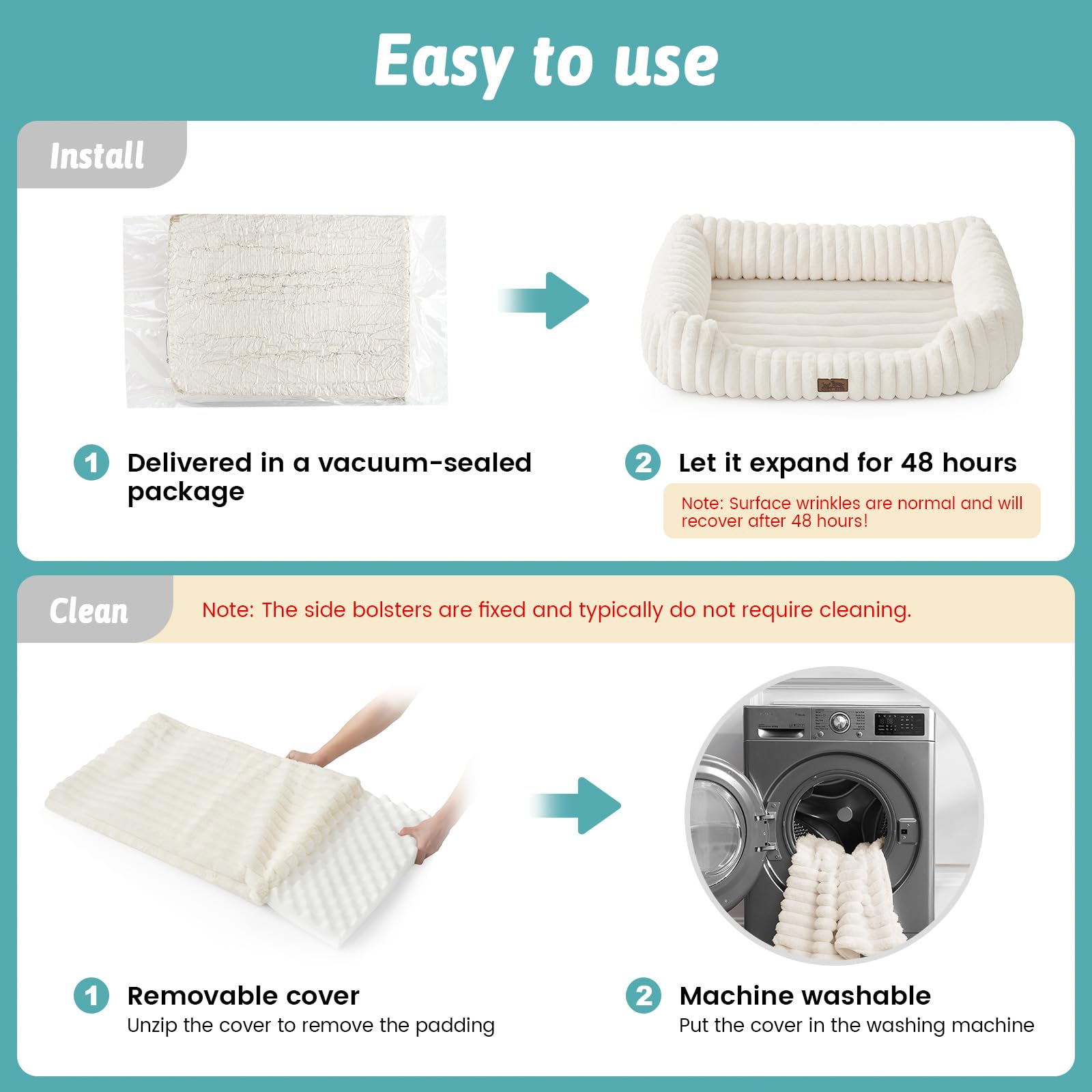 Cama COZY KISS apta para uso interior y exterior, ideal para mascotas en casa.