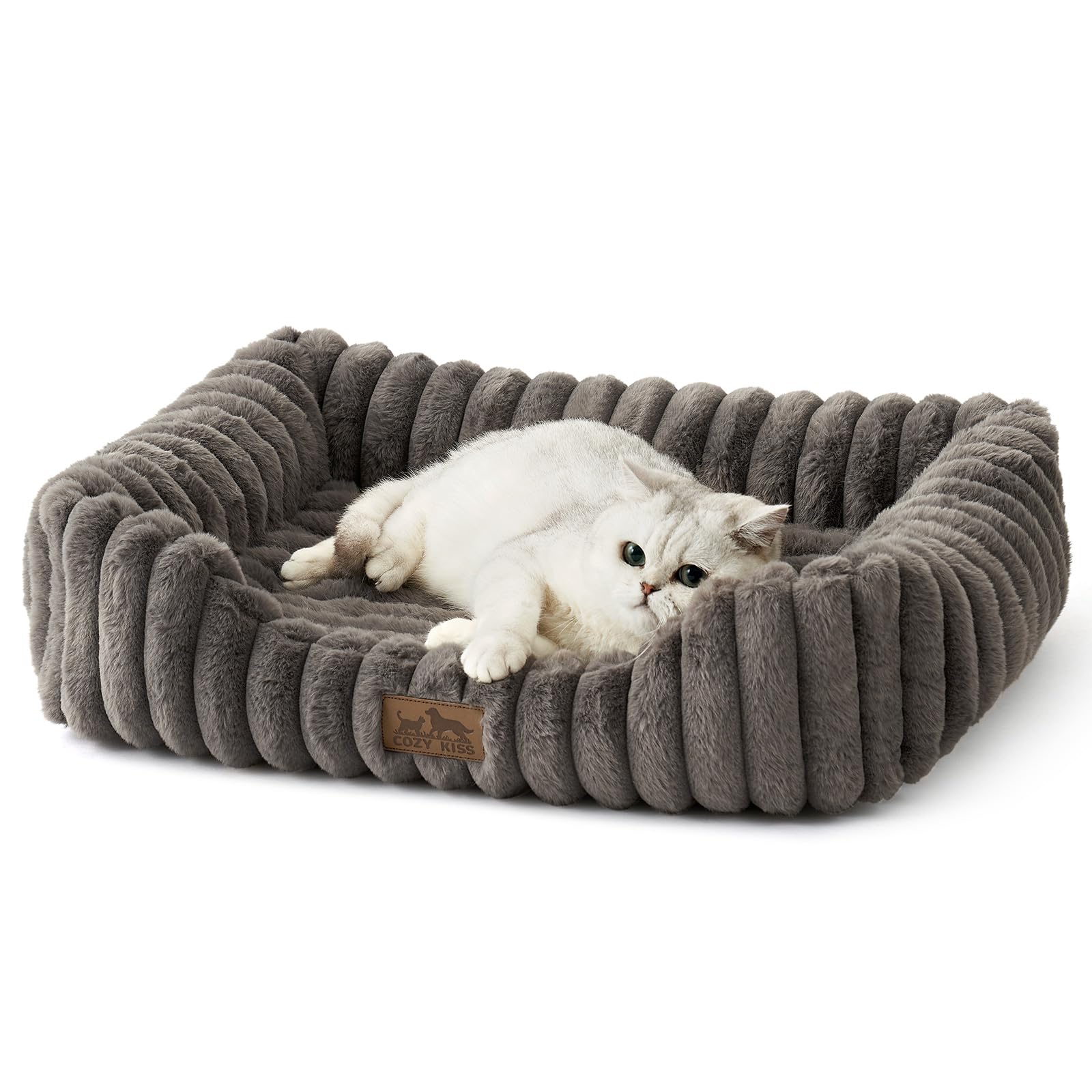 COZY KISS cama-ortopedica-perros-pequenos-gris con soporte para articulaciones