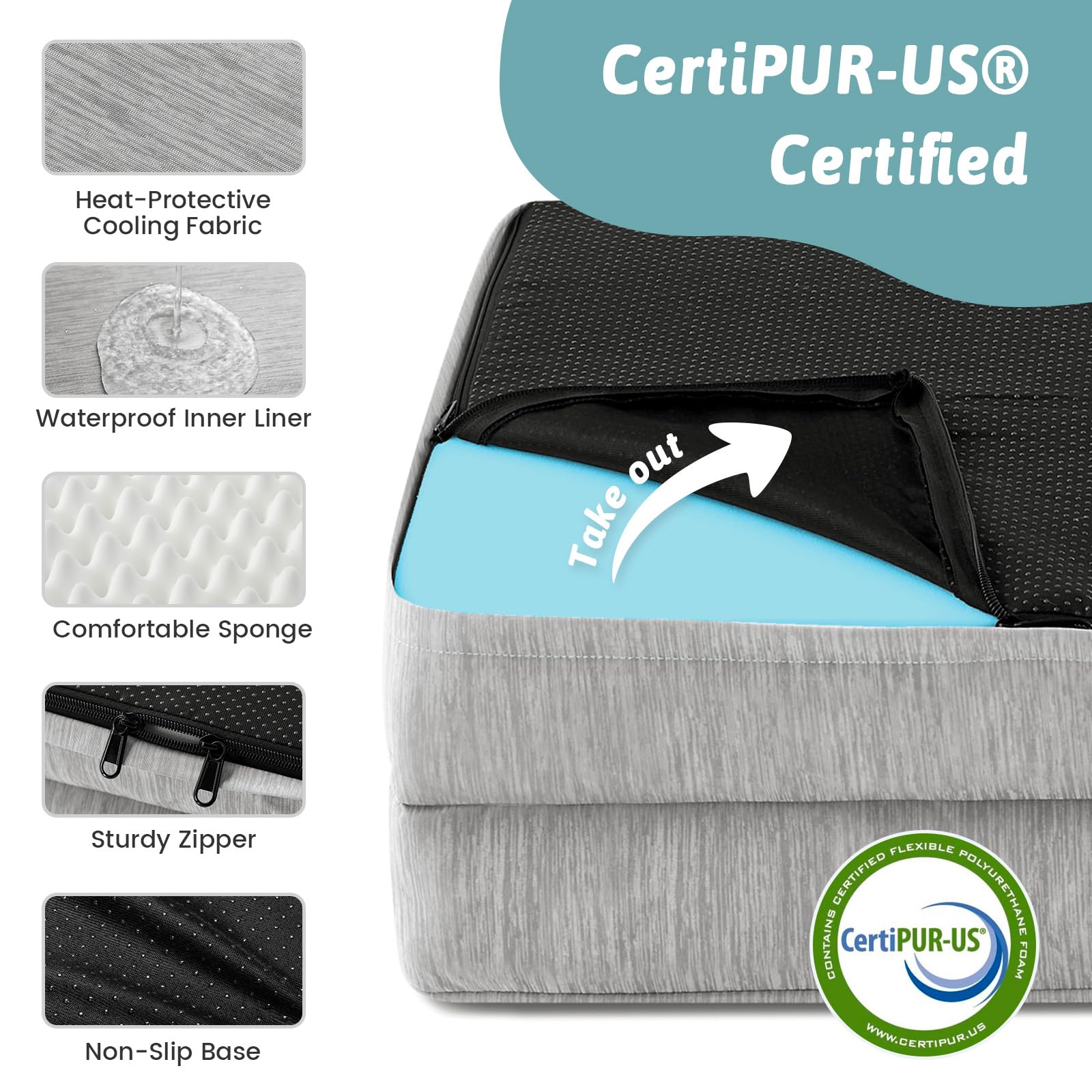 COZY KISS Cama con funda impermeable para mayor protección frente a accidentes