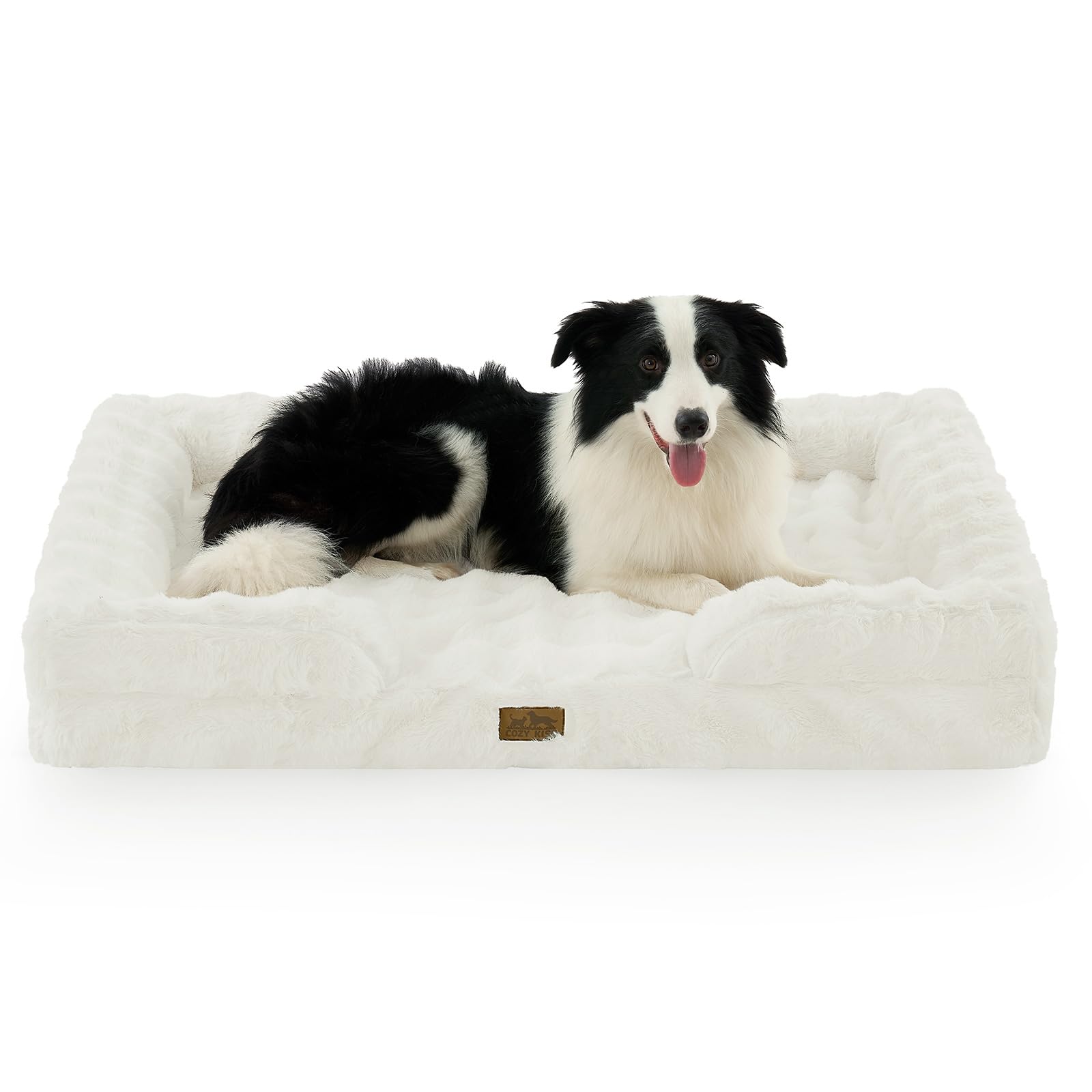 COZY KISS Cama ortopédica extra grande 44x32 en beige para perros grandes