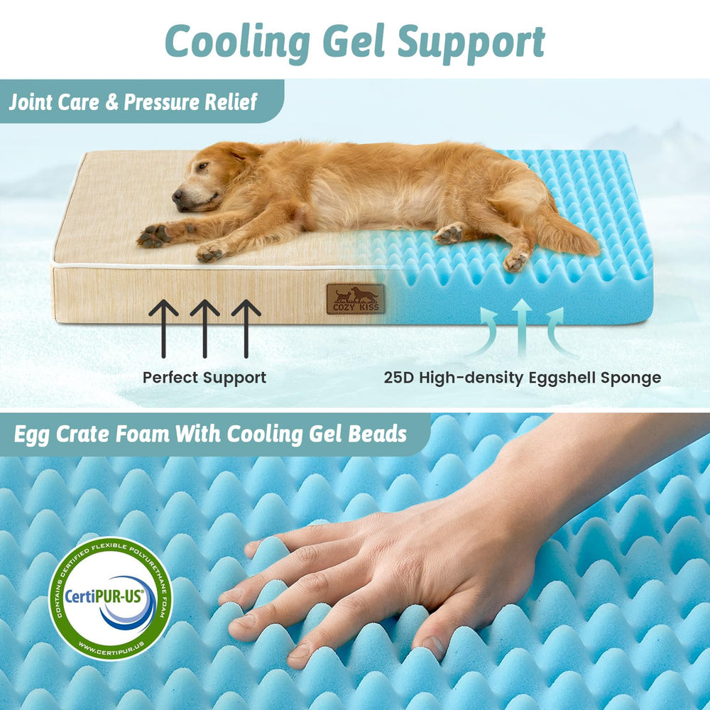COZY KISS cama para perros grande, funda removible y lavable para limpieza rápida.
