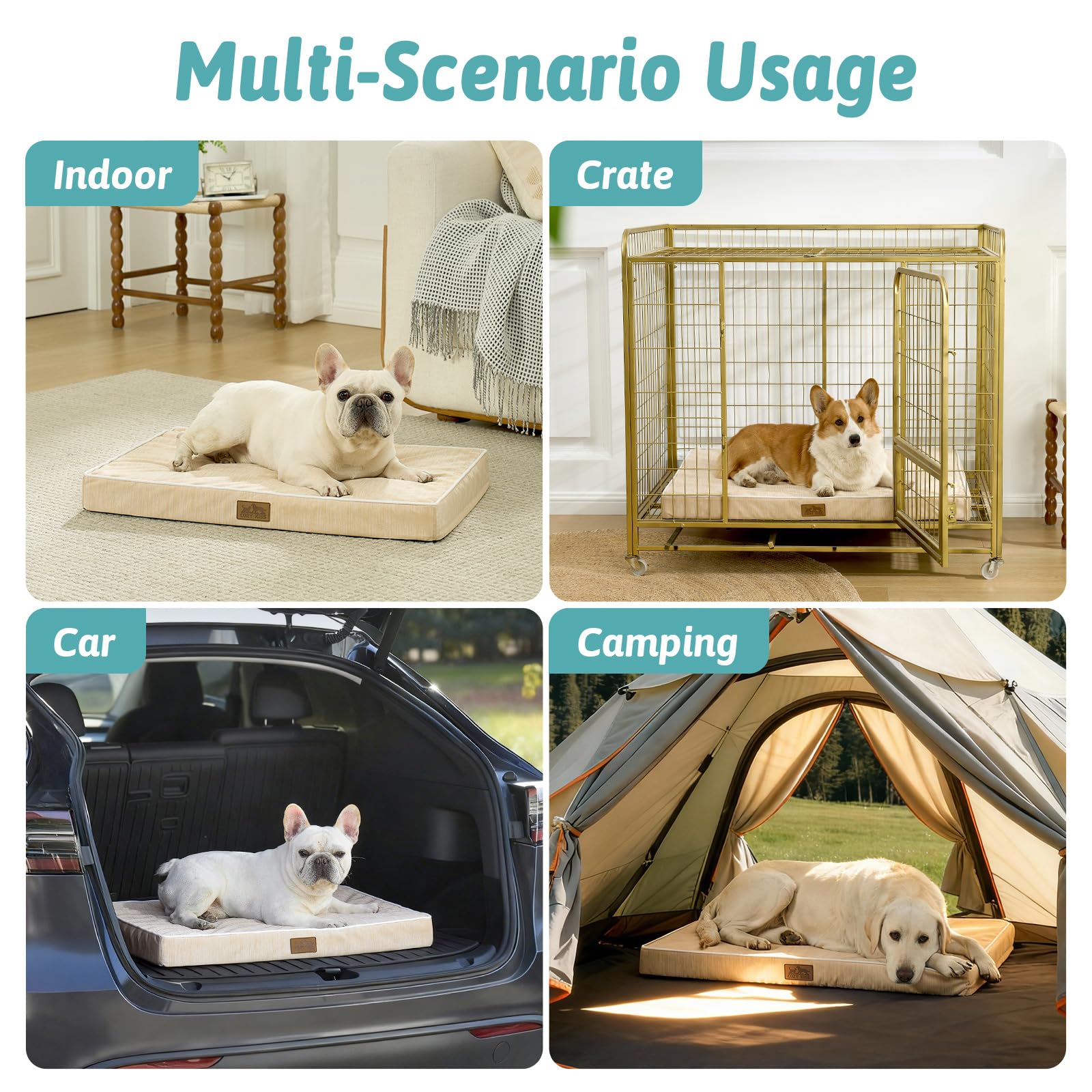 COZY KISS cama para perros XL, espuma tipo egg-crate para distribución de peso.