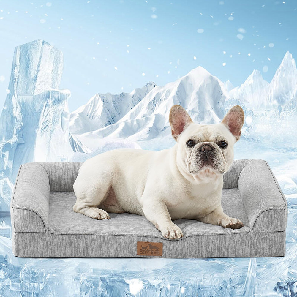 COZY KISS Cama para Perro con superficie enfriante para mayor confort.