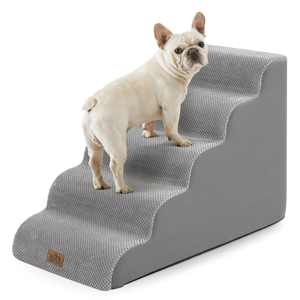 COZY KISS: escaleras curvas para perro pequeño, cinco escalones junto a la cama para subir con seguridad