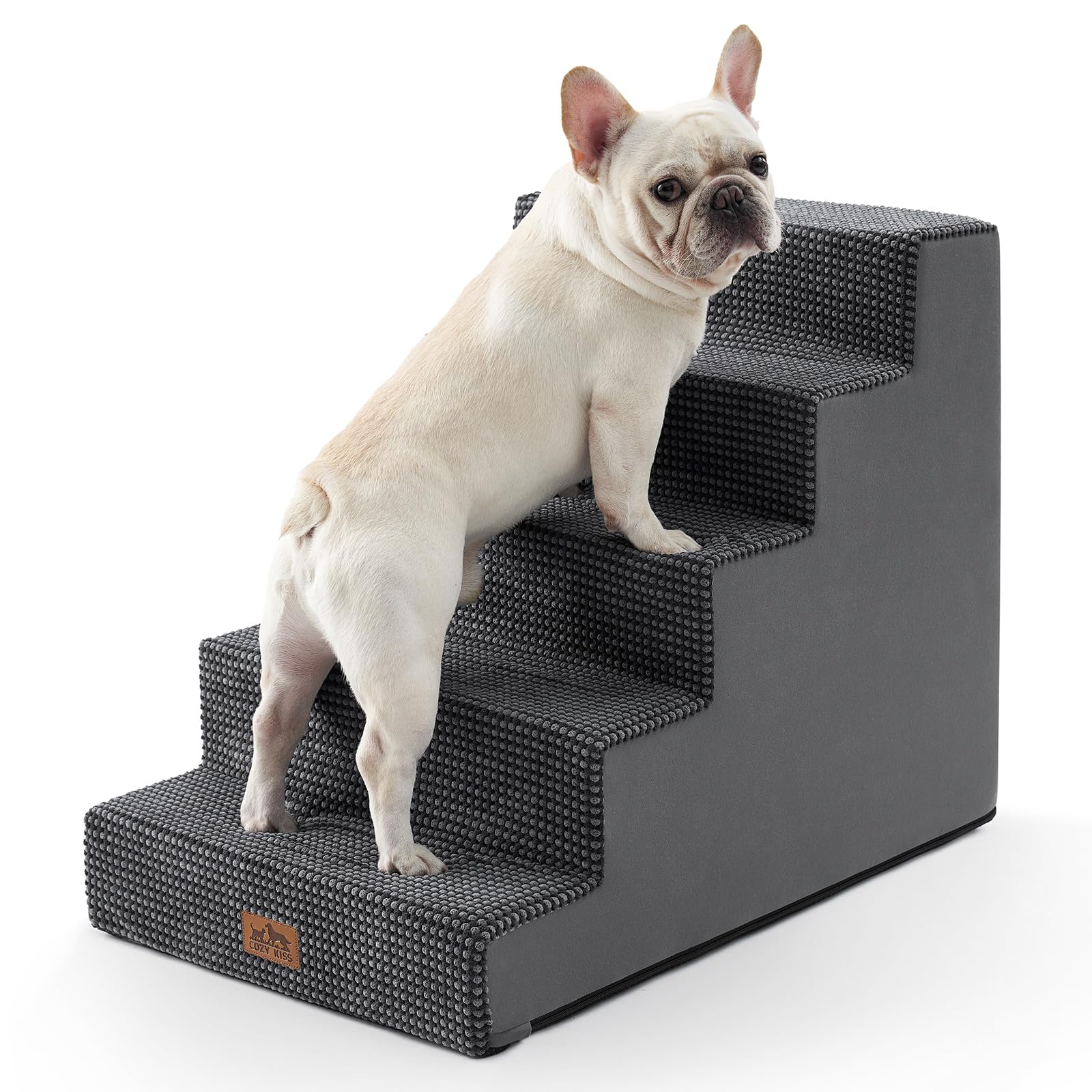 COZY KISS escalera de 5 pasos para perros, facilita subir al sofá