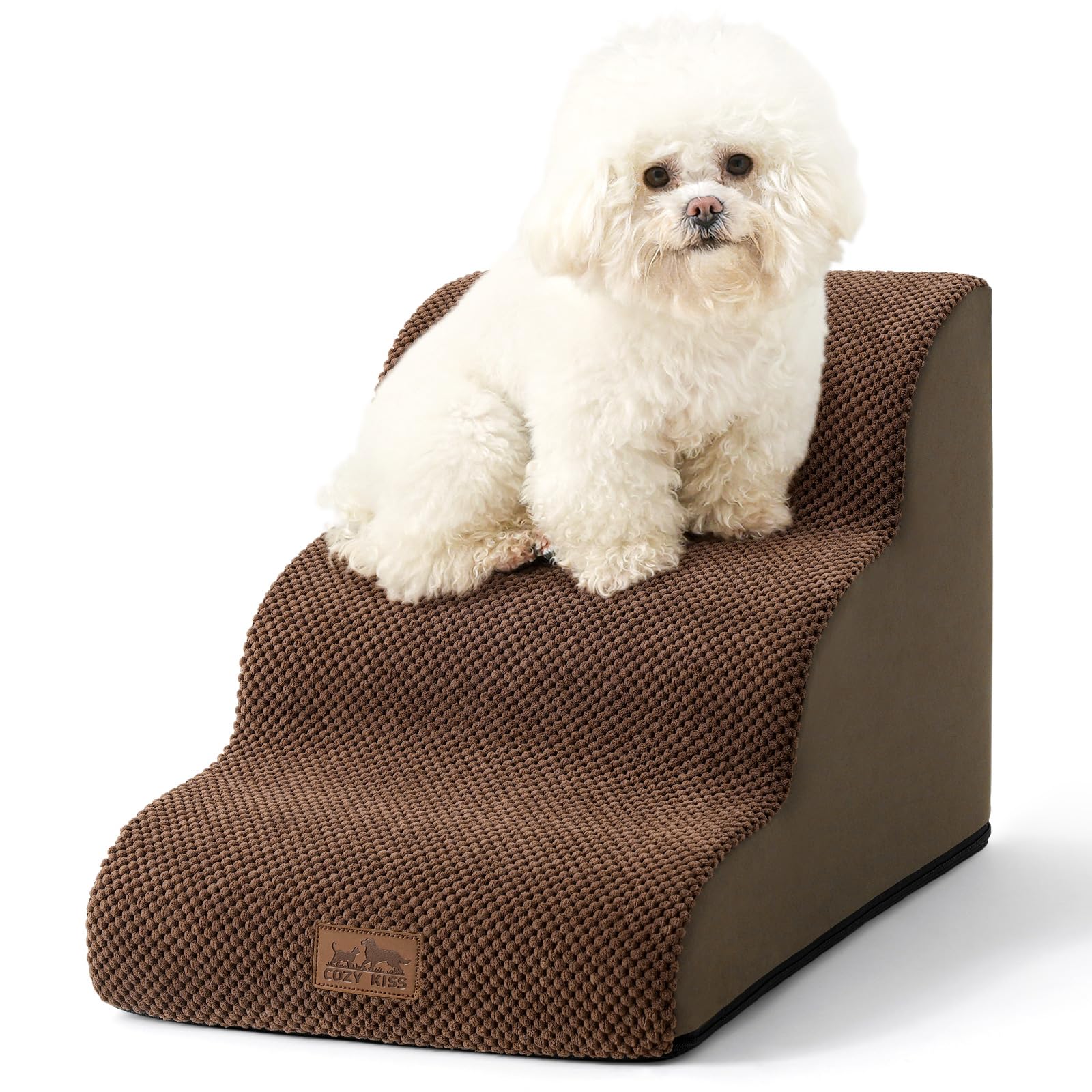 Escaleras Cozy Kiss para perros pequeños, curvadas y tres peldaños, ideal para subir al sofá