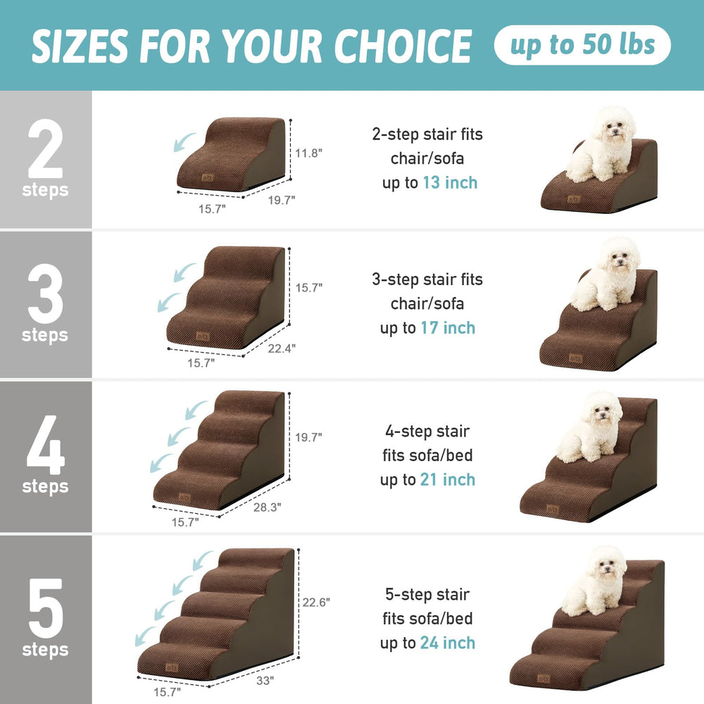 COZY KISS espuma alta densidad para escalera, ofrece soporte cómodo para mascotas.