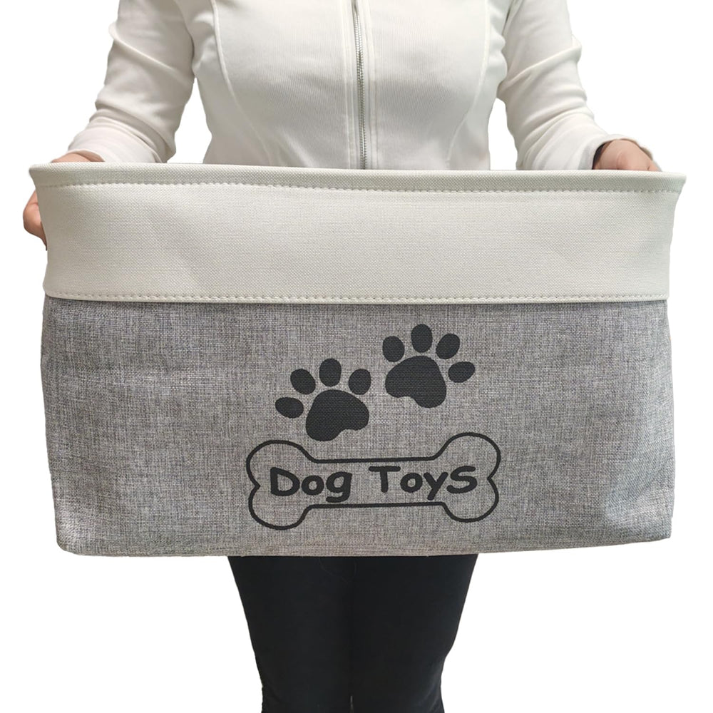 CPAKOWLGOO cesta-juguetes-perro-rectangular, diseño estable para ordenar juguetes del perro