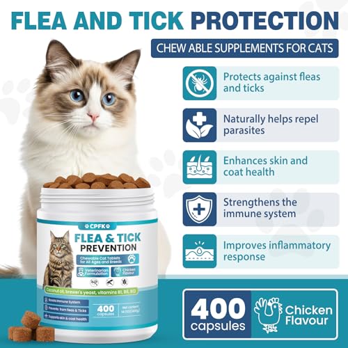 CPFK prevención de garrapatas y pulgas en gatos, opción oral práctica.