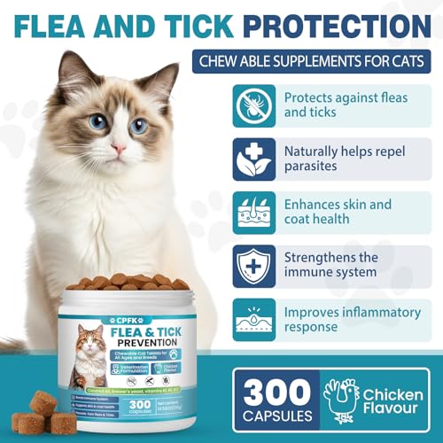 CPFK tabletas masticables para uso diario, ayuda a prevenir pulgas y garrapatas.