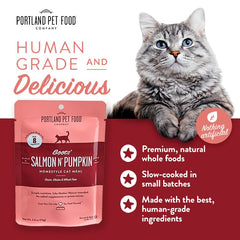 Portland Pet Food Company – envases de salmón para gatos, topper nutritivo.