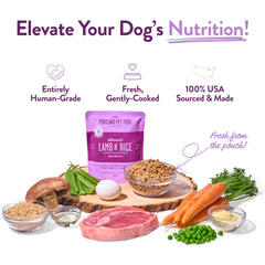 CRAFTED BY HUMANS bolsita de res y arroz para perros, comida atractiva.