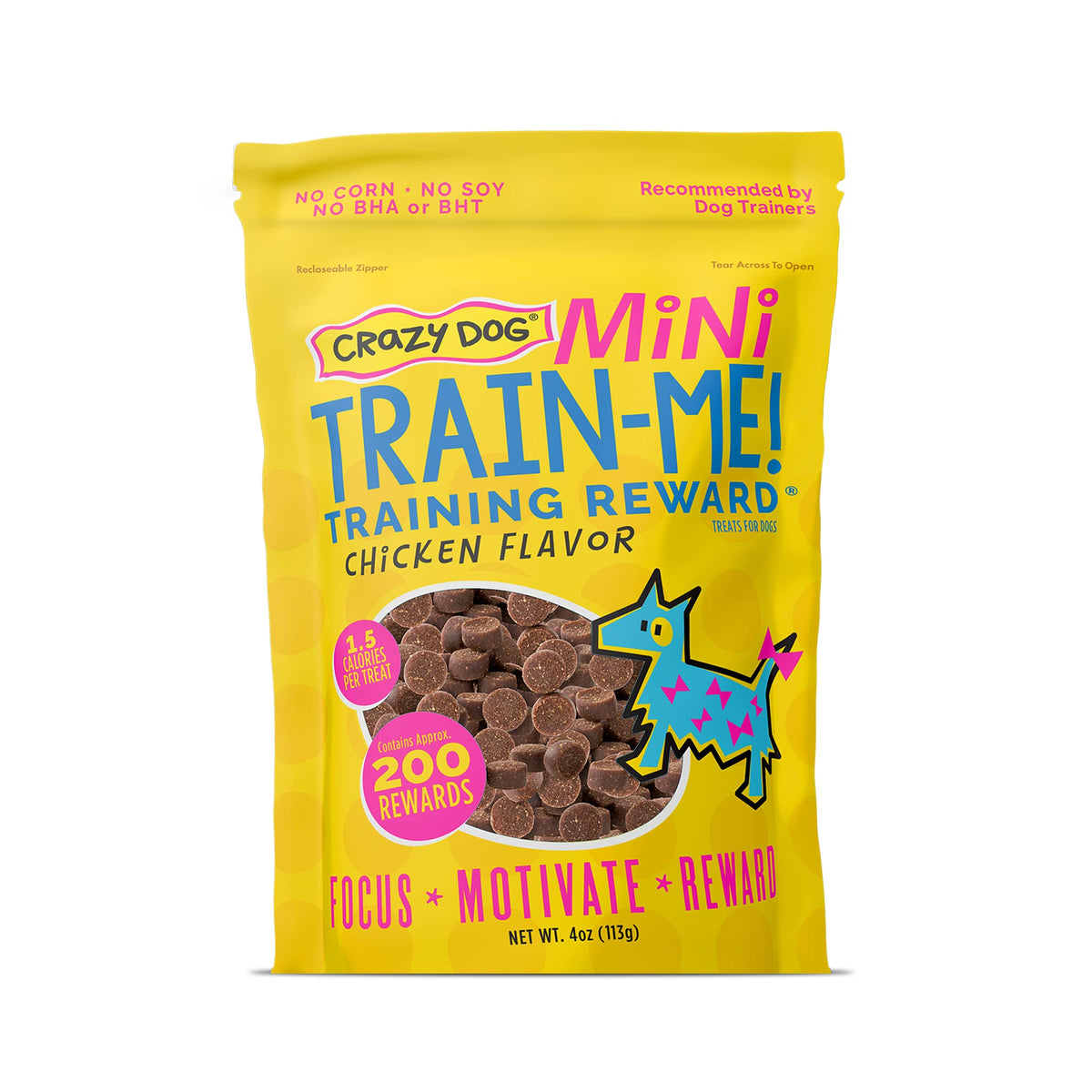 Crazy Dog Train-Me premios-entrenamiento-perro-mini-4oz, ideal para reforzar obediencia.
