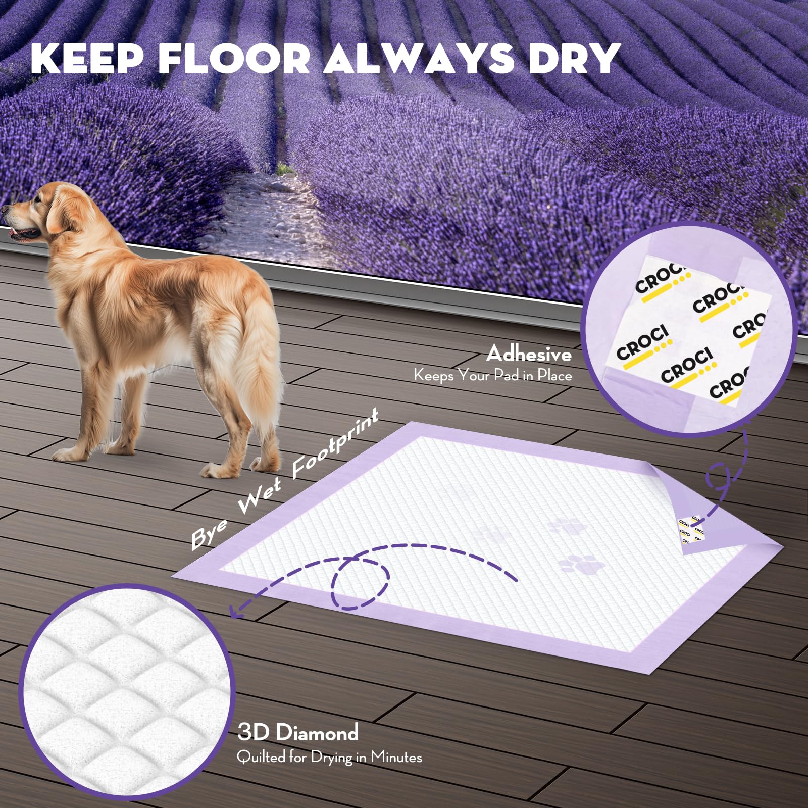 Croci con gel que absorbe humedad para evitar pérdidas y manchas.
