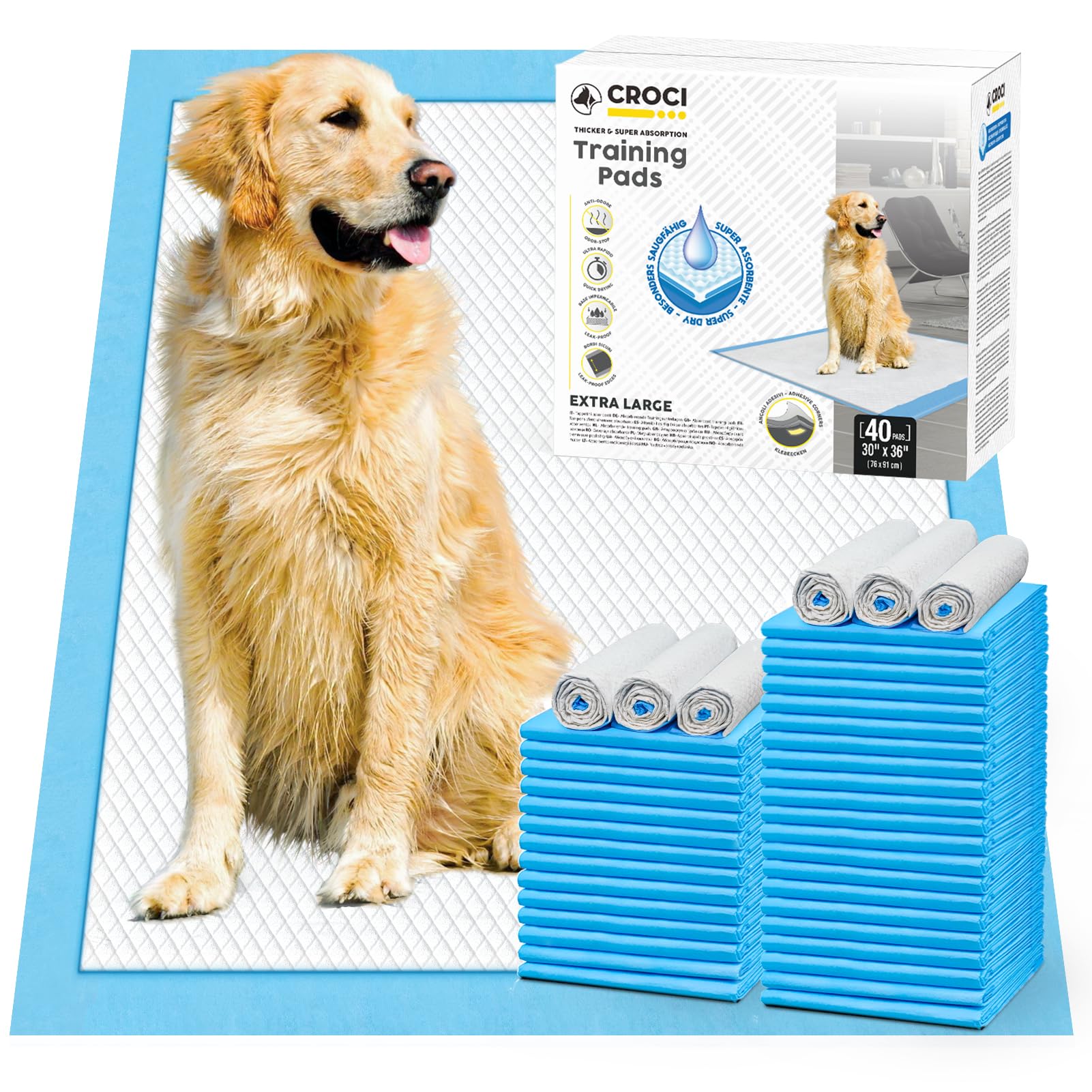 Croci pads para perros 30x36, empaque listo para usar, protege muebles