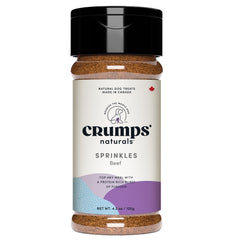Crumps’ Naturals Higado de ternera espolvoreado sobre comida para perros, complemento natural sabroso.