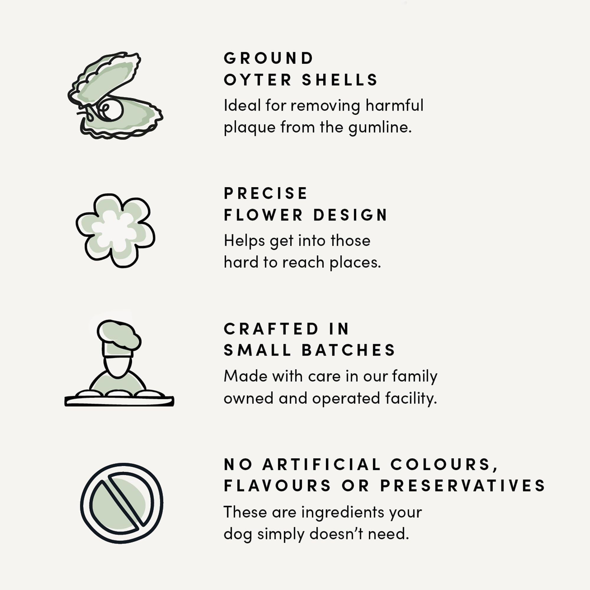 Crumps’ Naturals golosinas dentales para todas las edades de perros, sabor tocino.