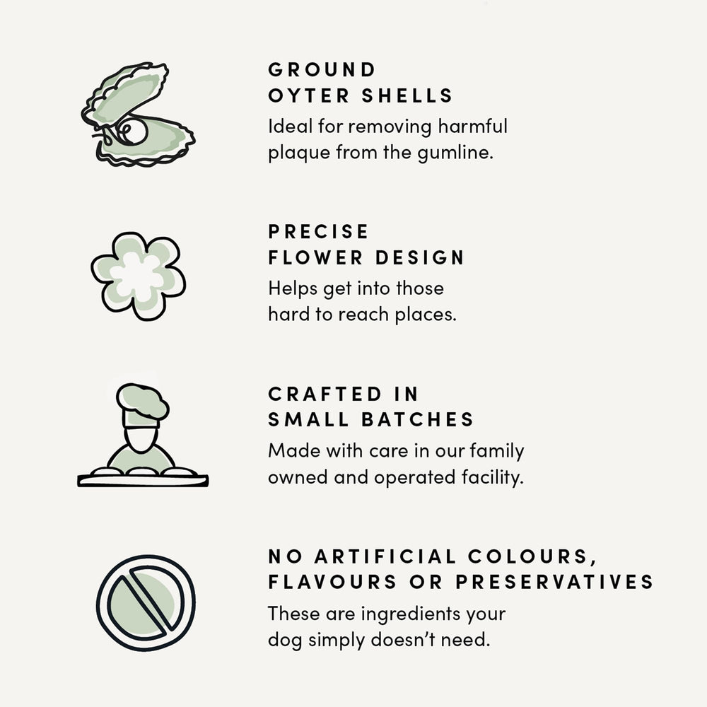 Crumps’ Naturals golosinas dentales para todas las edades de perros, sabor tocino.