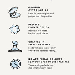 Crumps’ Naturals Plaque Busters ingredientes boniato concha ostra y calabaza