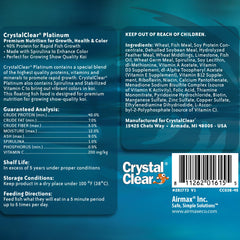 CrystalClear Platinum gránulos flotantes 5 mm para koi y pez dorado, colores mejorados.