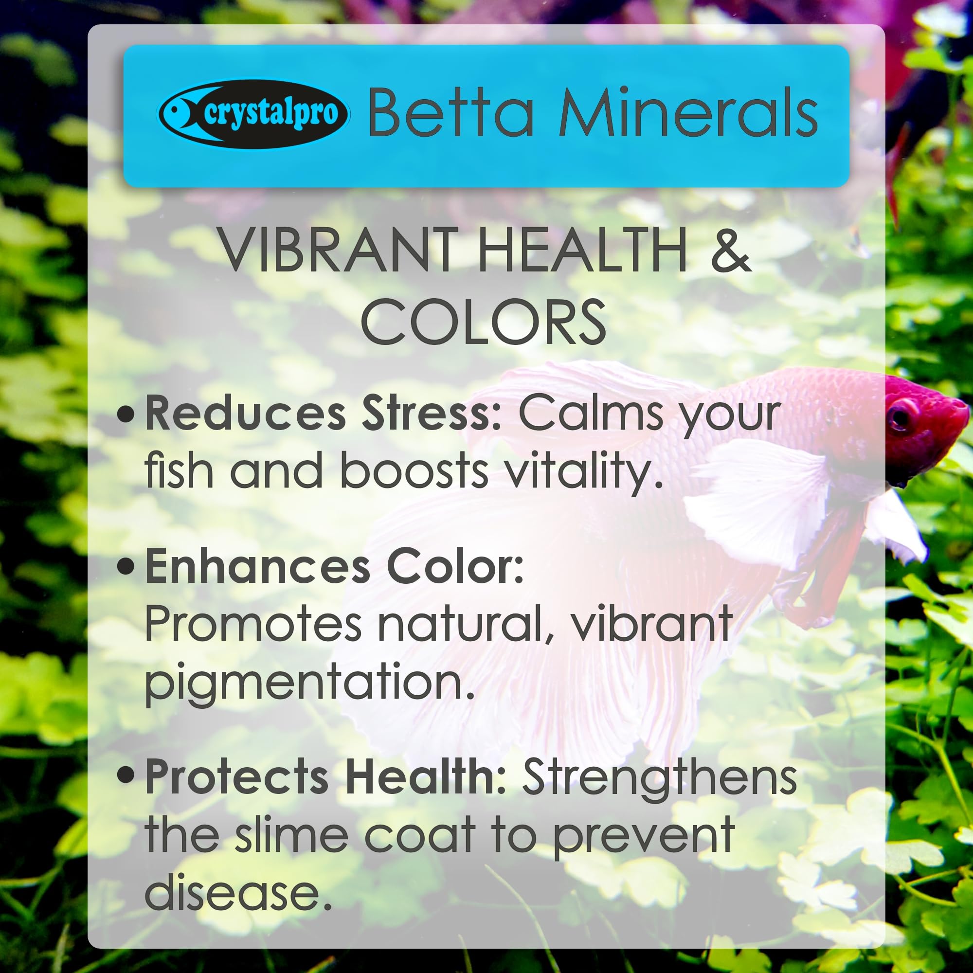 Crystalpro Betta Minerals, dosis en gotas, facilita una dosificación precisa.