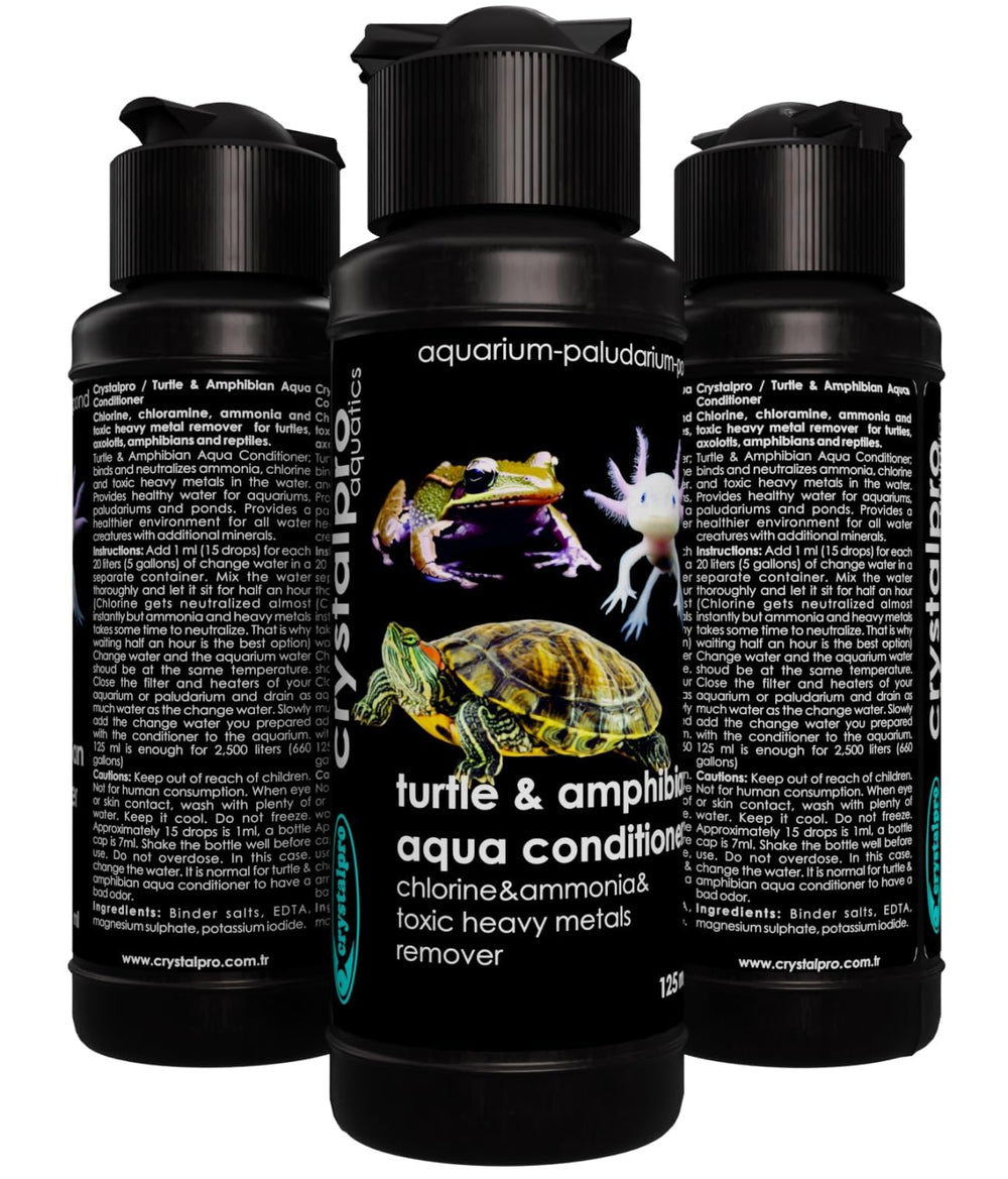 Crystalpro acondicionador agua anfibios, neutraliza cloro y amoníaco para anfibios.
