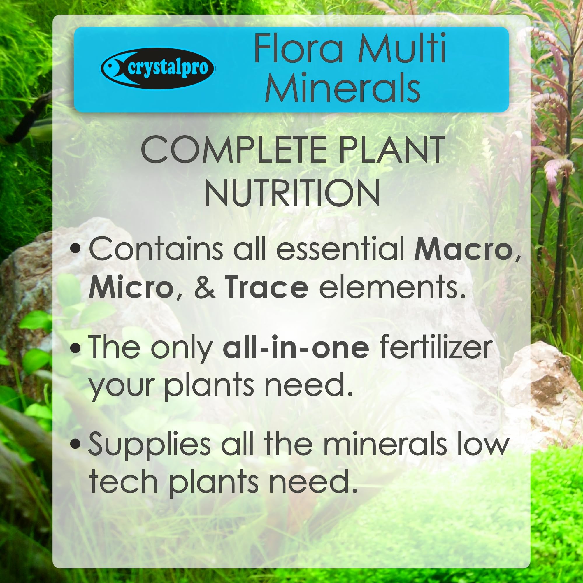 Crystalpro Flora Multi Minerales: tallos fuertes y color intenso en plantas acuáticas