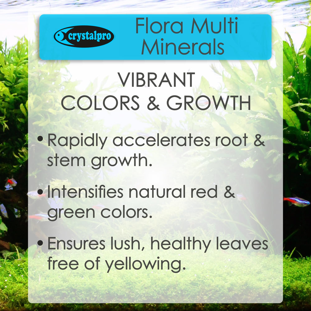 Crystalpro Flora Multi Minerals, doseur inclus simplifiant l'application re9gulie8re des nutriments