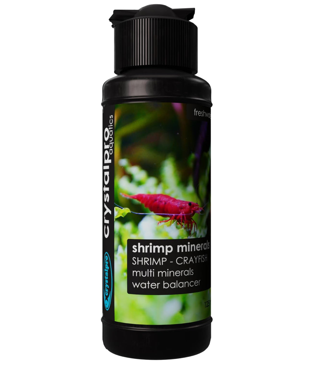 Crystalpro Shrimp Minerals recrea ambiente natural para camarones de agua dulce.
